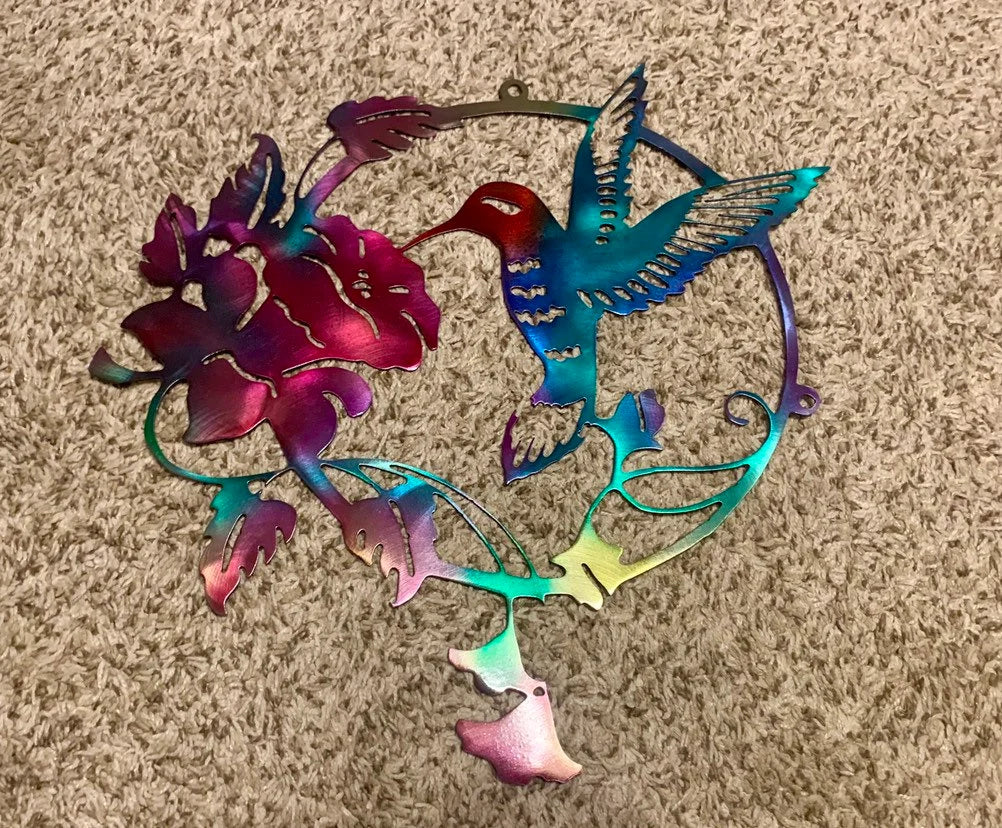 Hummingbird Decor Sign