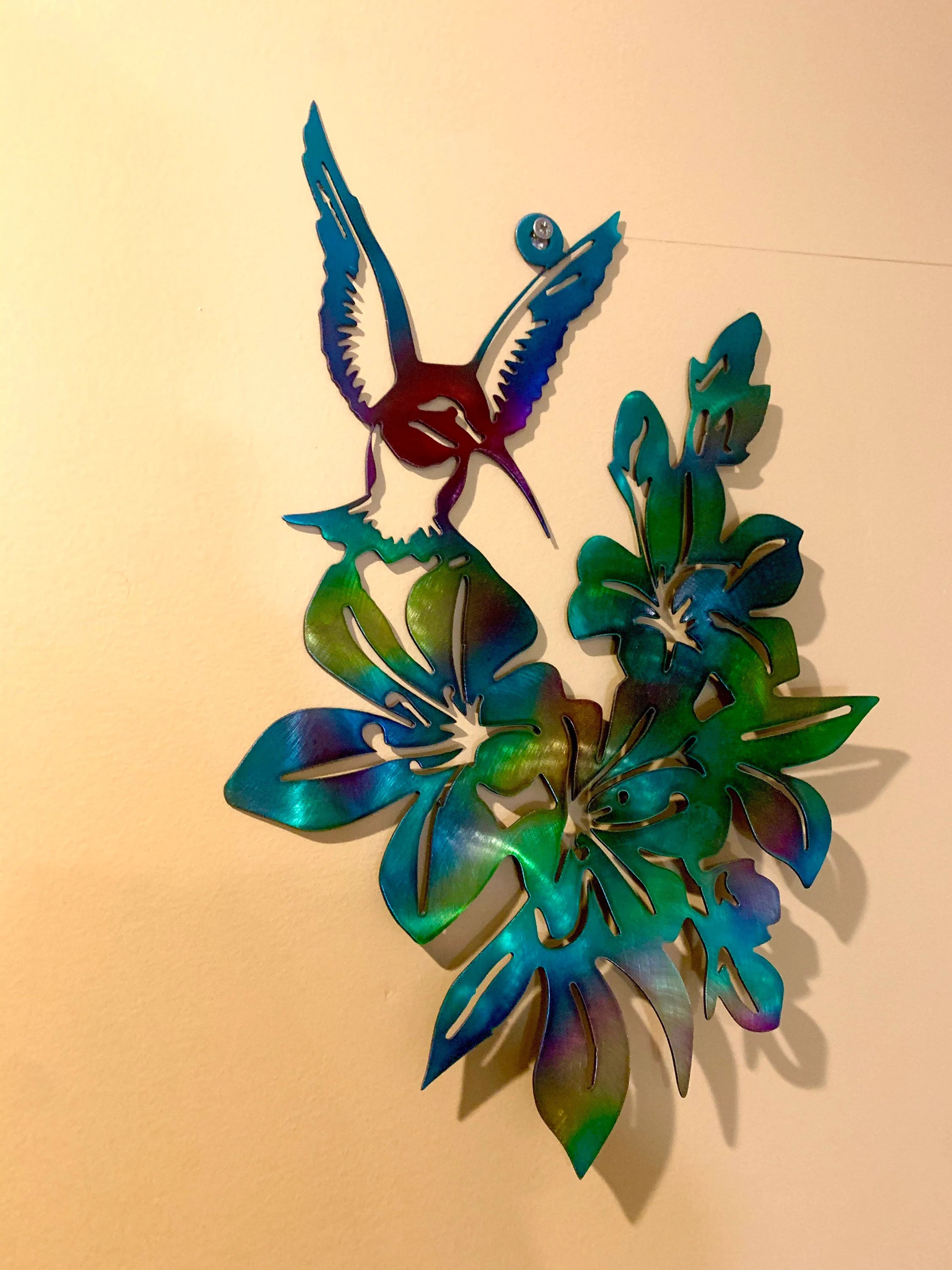 Hummingbird Garden Art Sign