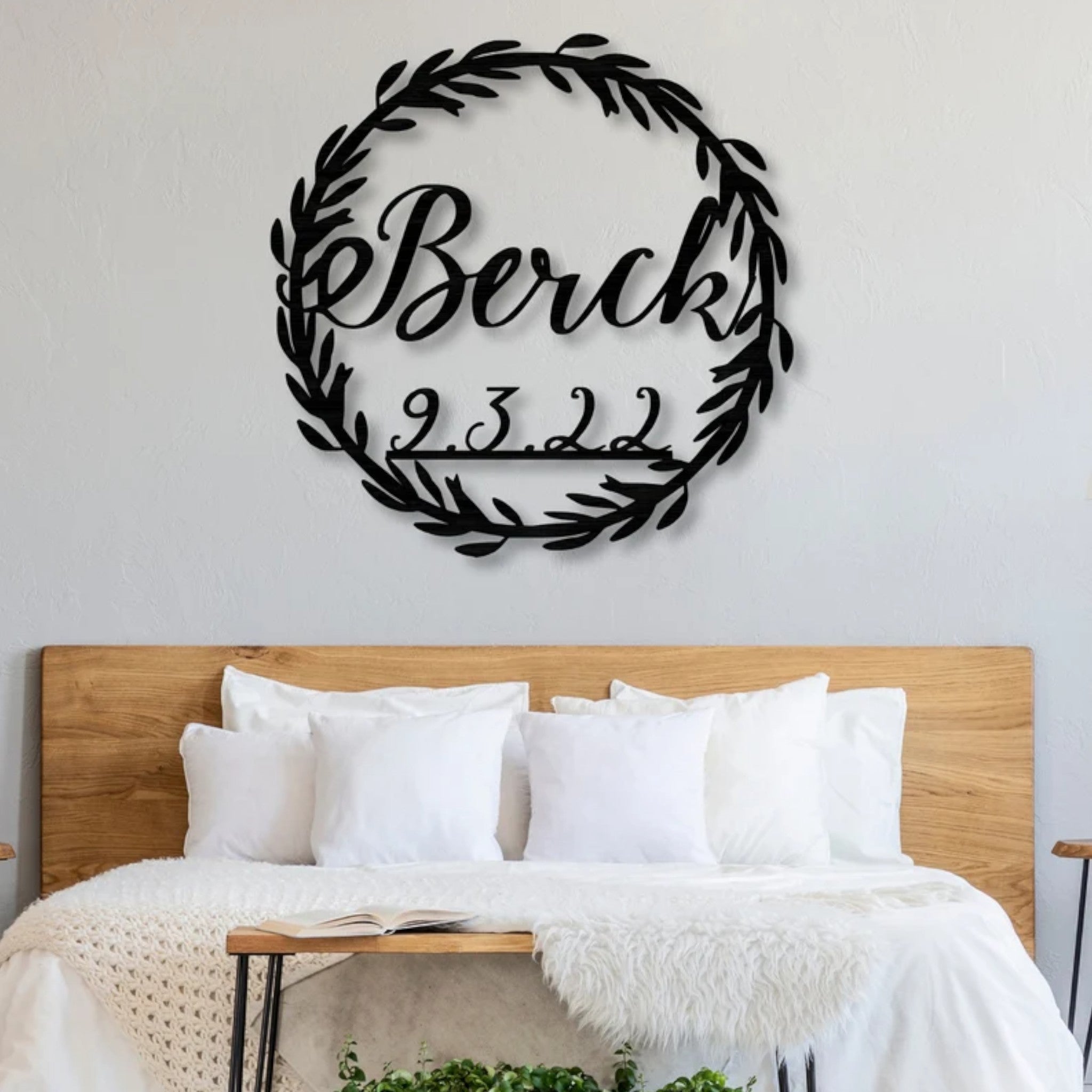 Custom Name + Date Wreath