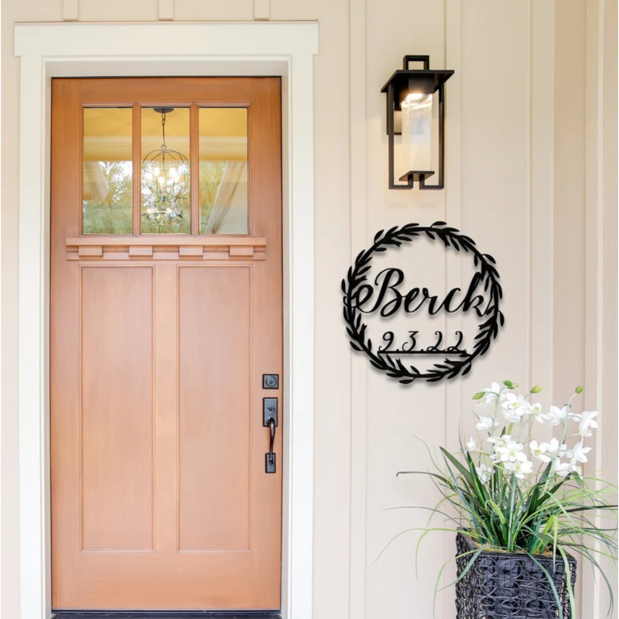 Custom Name + Date Wreath