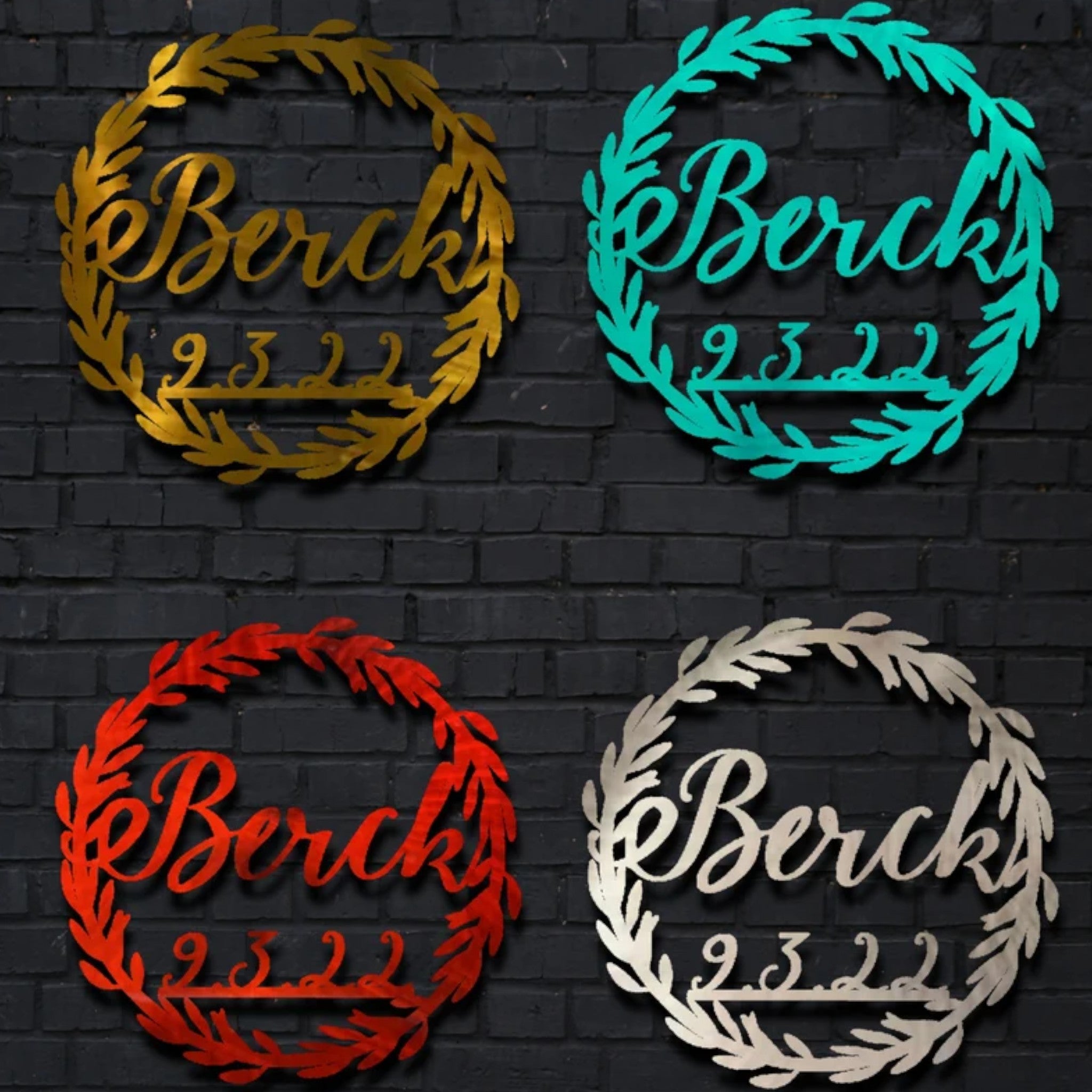 Custom Name + Date Wreath