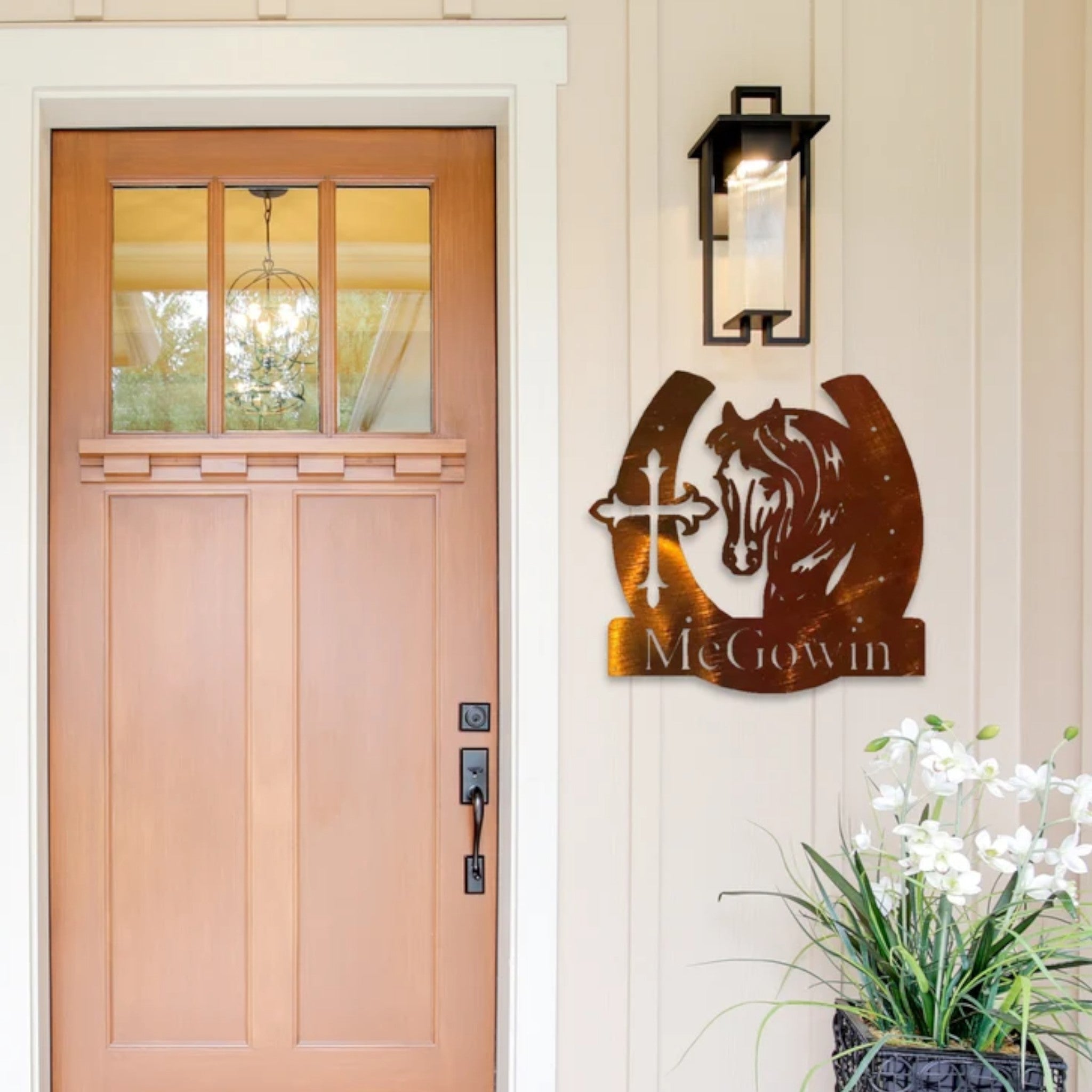 Custom Name Horse & Cross