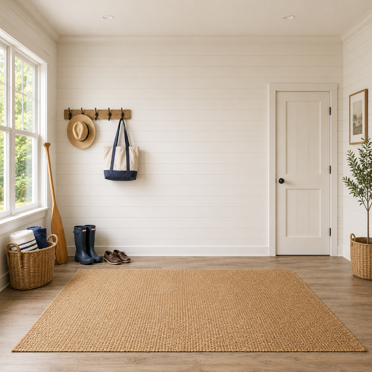 Mudroom entryway scene